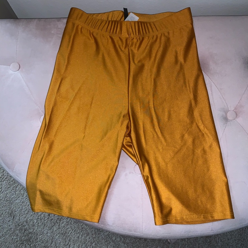 Orange High Waist Biker Shorts US S
